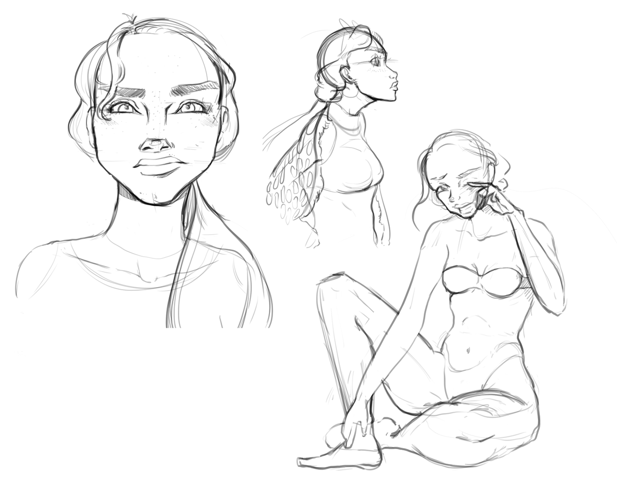 Sarah_Ray_Art's tweet photo. Character sketches! #characterdesign #conceptart #characterart #CLIPSTUDIOPAINT #illustration #digitalillustration #digitaldrawing https://t.co/dKVrxJsjOL