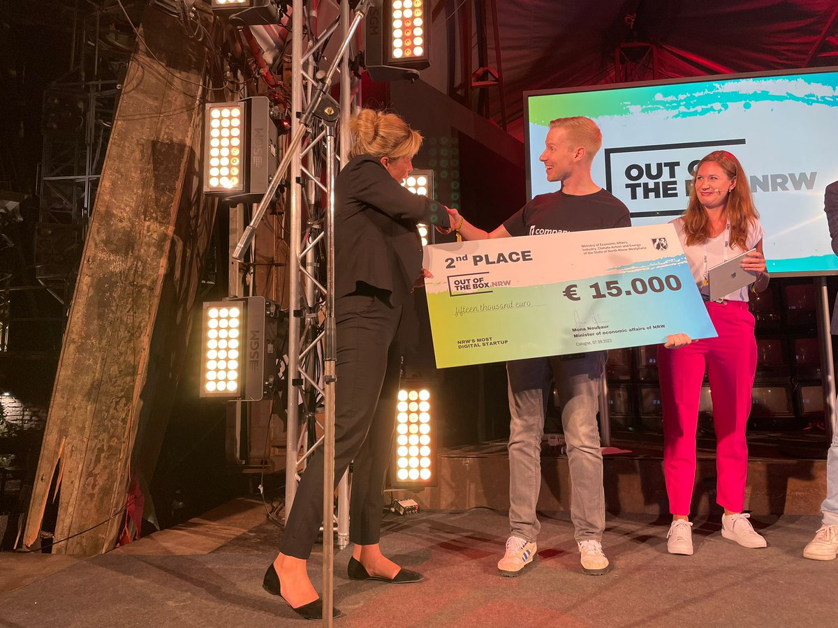 PIRATESummit's tweet photo. Now comes the second place. Jury &amp; audience have decided for companyon! You have well earned your prize of 15k Euro! #ootbnrw #RaiseYourself https://t.co/znVlxpesbI