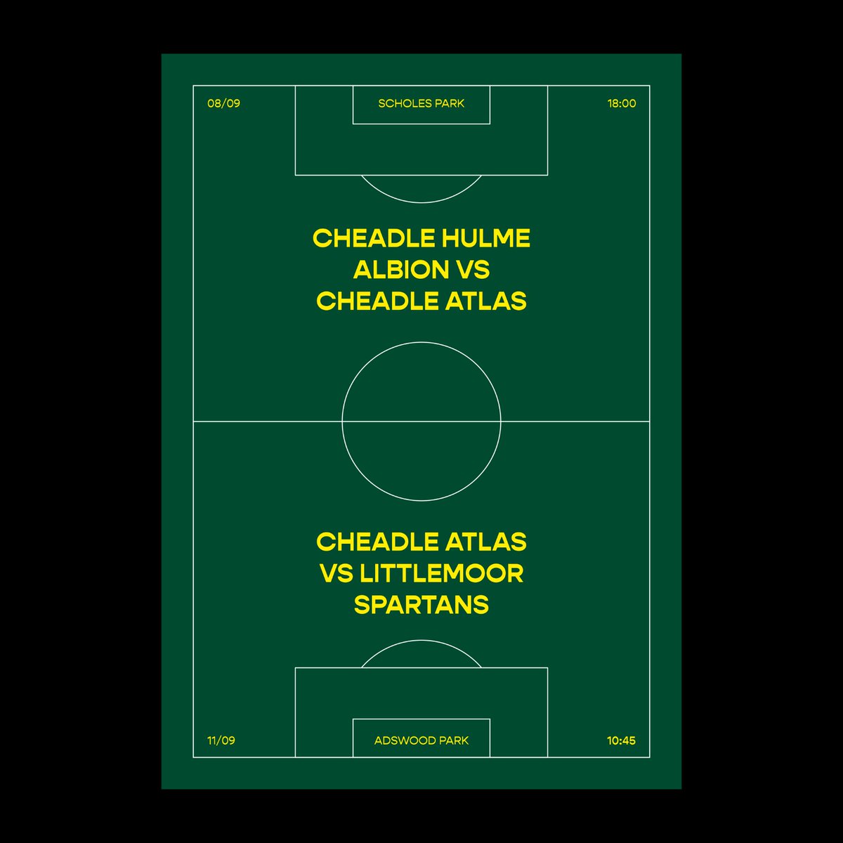 Cheadle Atlas (@atlascheadle) on Twitter photo FIXTURE:-
It's a double header this week. Tomorrow evening, we're off to Scholes Park to face <a href="/CHAlbion/">Cheadle Hulme Albion Vets F.C</a> hoping to maintain that sweet sweet 100% win record π
On Sunday, it's back to Adswood Park to face <a href="/lmsfcofficial/">Little Moor Spartans FC</a> who have recently, and very rudely, stolen our top spot π FIXTURE:-
It's a double header this week. Tomorrow evening, we're off to Scholes Park to face <a href="/CHAlbion/">Cheadle Hulme Albion Vets F.C</a> hoping to maintain that sweet sweet 100% win record π
On Sunday, it's back to Adswood Park to face <a href="/lmsfcofficial/">Little Moor Spartans FC</a> who have recently, and very rudely, stolen our top spot π