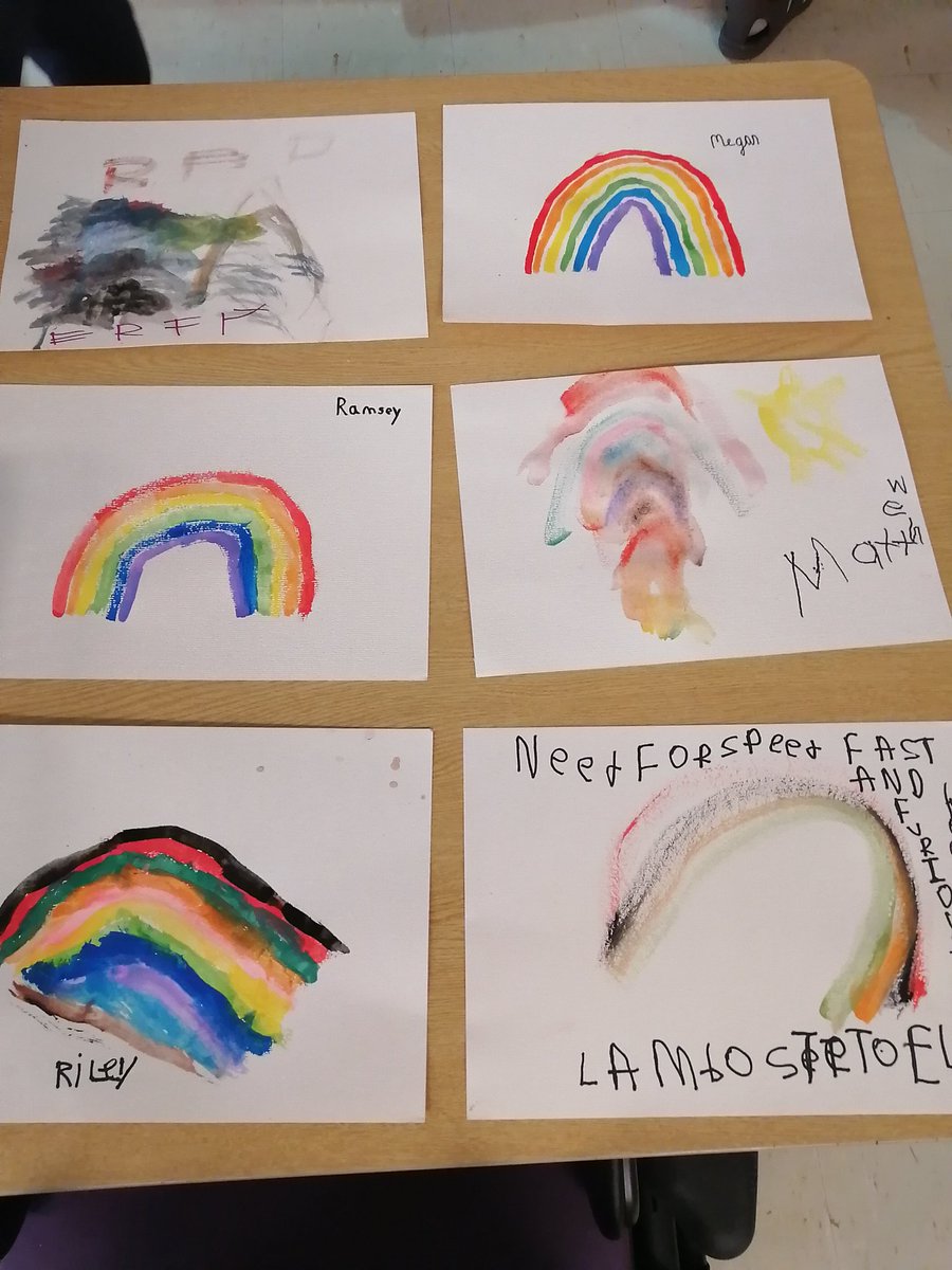 AndrewWallman's tweet photo. Playdough sculptures. Watercolour rainbows. Patterns in leaves. Good day for Team 207! @CayugaSchool https://t.co/dEwPljP19k