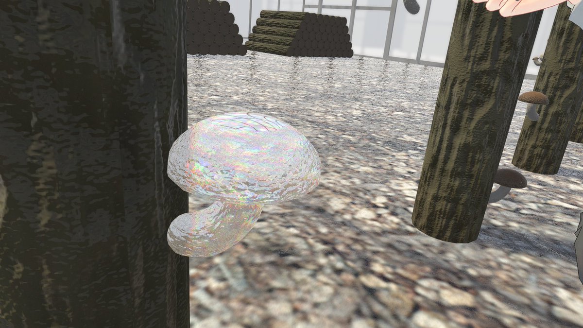 Just きのこでクリスタルきのこ採取
そして生産者表示 #VRChat 