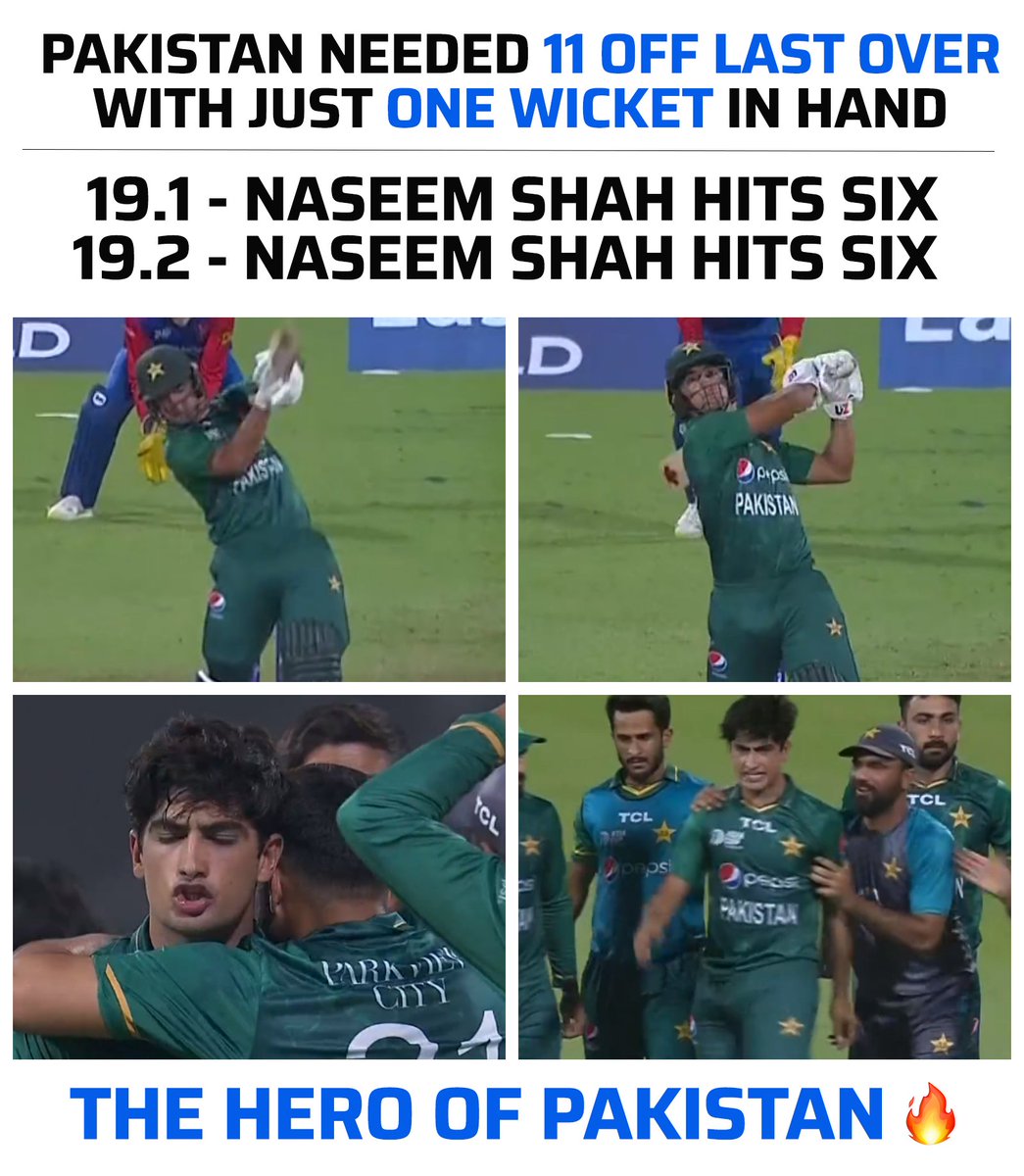 inam_055's tweet photo. Take a bow Naseem Shah 🙌

 #NaseemShah #PAKvAFG #AsiaCup #CricketTwitter https://t.co/zAJGuYSe3j