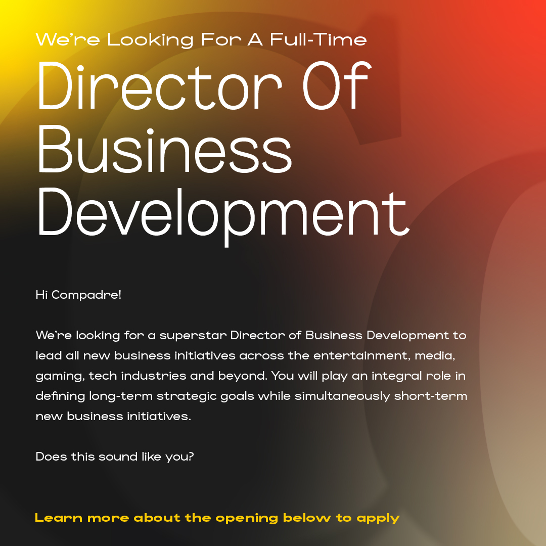 Hey Compadre! We're looking for a Director of Business Development with a knack for leading new business initiatives. Sound like you? Hit the link below! compadre.applytojob.com/apply/nL5lGmsw…