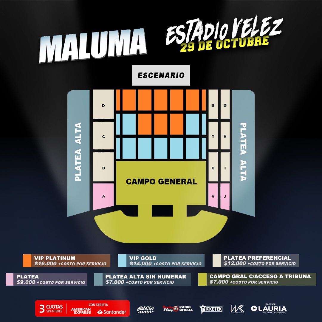 livedaleplay's tweet photo. La info mas pedida: los precios para el PEDAZO DE SHOW QUE SE NOS VIENE 🤑

💳 PREVENTA @bancosantander AMEX Mañana 16hs 🇦🇷 
💳 VENTA GENERAL con todos los medios de pago Viernes 9 - 16hs 🇦🇷
🔗 Más información en https://t.co/6cZQEvz4yG

#ProduceLauria 🤍 #MalumaEnArgentina https://t.co/6hxnp5Quix