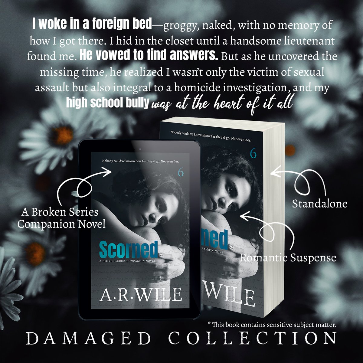 arwile_author's tweet image. I woke in a foreign bed—naked and drugged. I hid in the closet until a handsome lieutenant found me. He vowed to find answers. But as he uncovered the missing time, I became integral to an investigation, and my high school bully was at the heart of it all. bit.ly/scorned_
