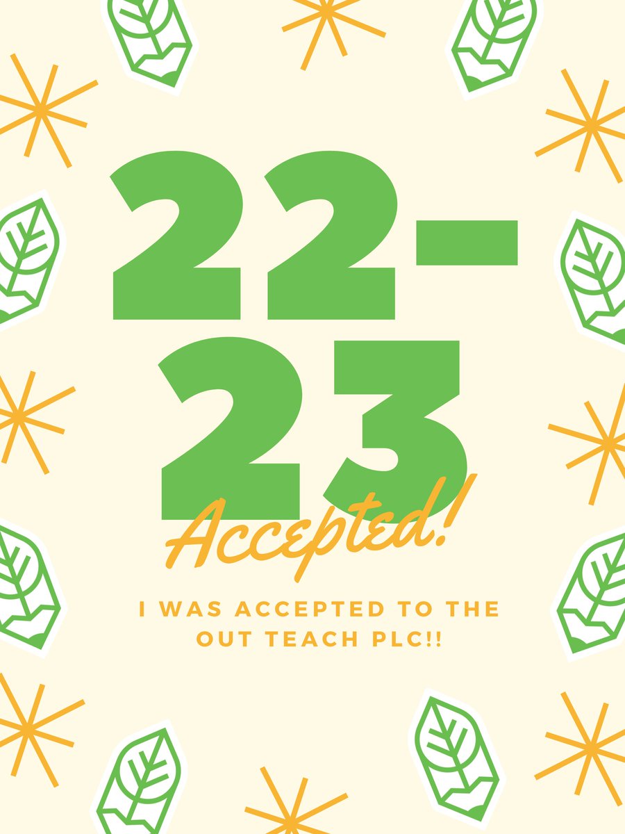 MiaMya99's tweet photo. “I am excited to announce that I was accepted into the Out Teach PLC for 2022-2023" I am looking forward to collaborating with all educators across the country to spark inspiration in every student."
@OutTeachEd https://t.co/C86dfPlQub