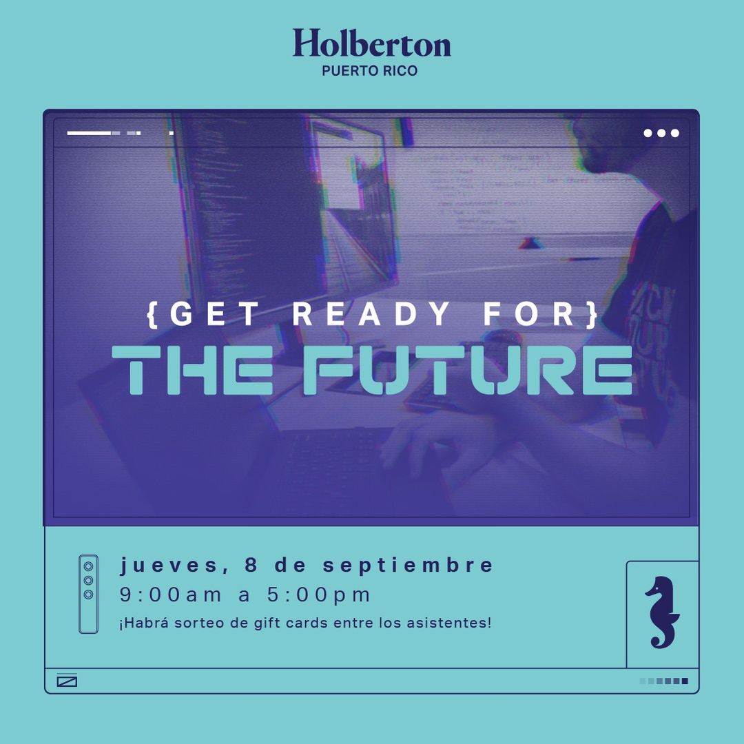 holbertonspr's tweet image. MAÑANA 🗣 ¡Abrimos nuestras puertas para ti! Ven a conocer a nuestra facultad y ex alumnos; familiarízate con el espacio y conoce el programa de estudios que te preparará como programador. 
REGÍSTRATE AQUÍ: 
eventbrite.com/.../holberton-….. #ProgrammingSchool #Coding #HolbertonPR