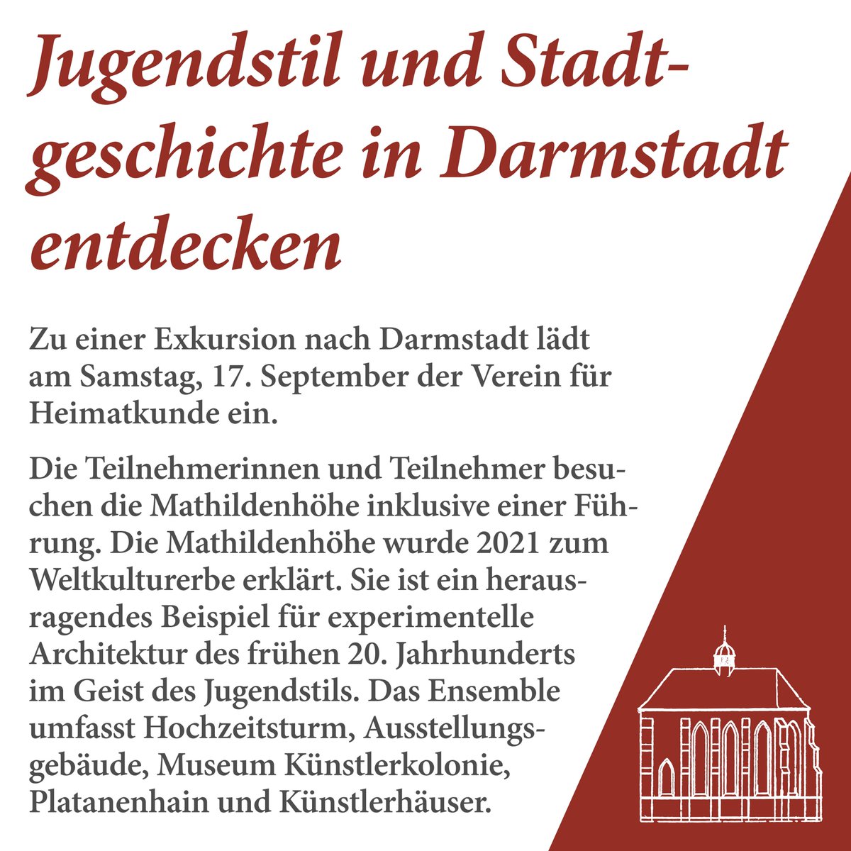 HeimatkundeKH's tweet photo. #badkreuznach #heimatkunde #heimatkundeverein #heimatkundeKH #geschichte #heimat #verein #darmstadt #Mathildenhoehe #Weltkulturerbe #Jugendstil #Exkursion #Hochzeitsturm #Kuenstlerkolonie #Platanenhain #Paulusviertel #RobertCauer #museum #Stadtschloss #HessischesLandesmuseum https://t.co/2I37nwM7iD
