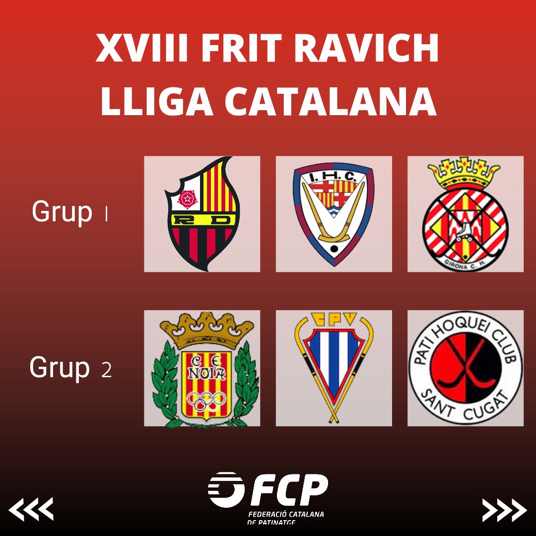 FCPatinatge's tweet photo. [🏑] 🤩 Els grups de la XVIII Frit Ravich Lliga Catalana.

Grup 1: @ReusDeportiu, @IgualadaHC, @GironaCH

Grup 2: @cenoia, @cpvoltrega, @phcsantcugat

Grup 3: @LleidaLlista, @chcaldes, @amunthoquei.

Grup 4: @cpcalafell, @EnrilePASalcoy, @CPVilafranca.

#OKLligaCAT https://t.co/DLbXApjGvO