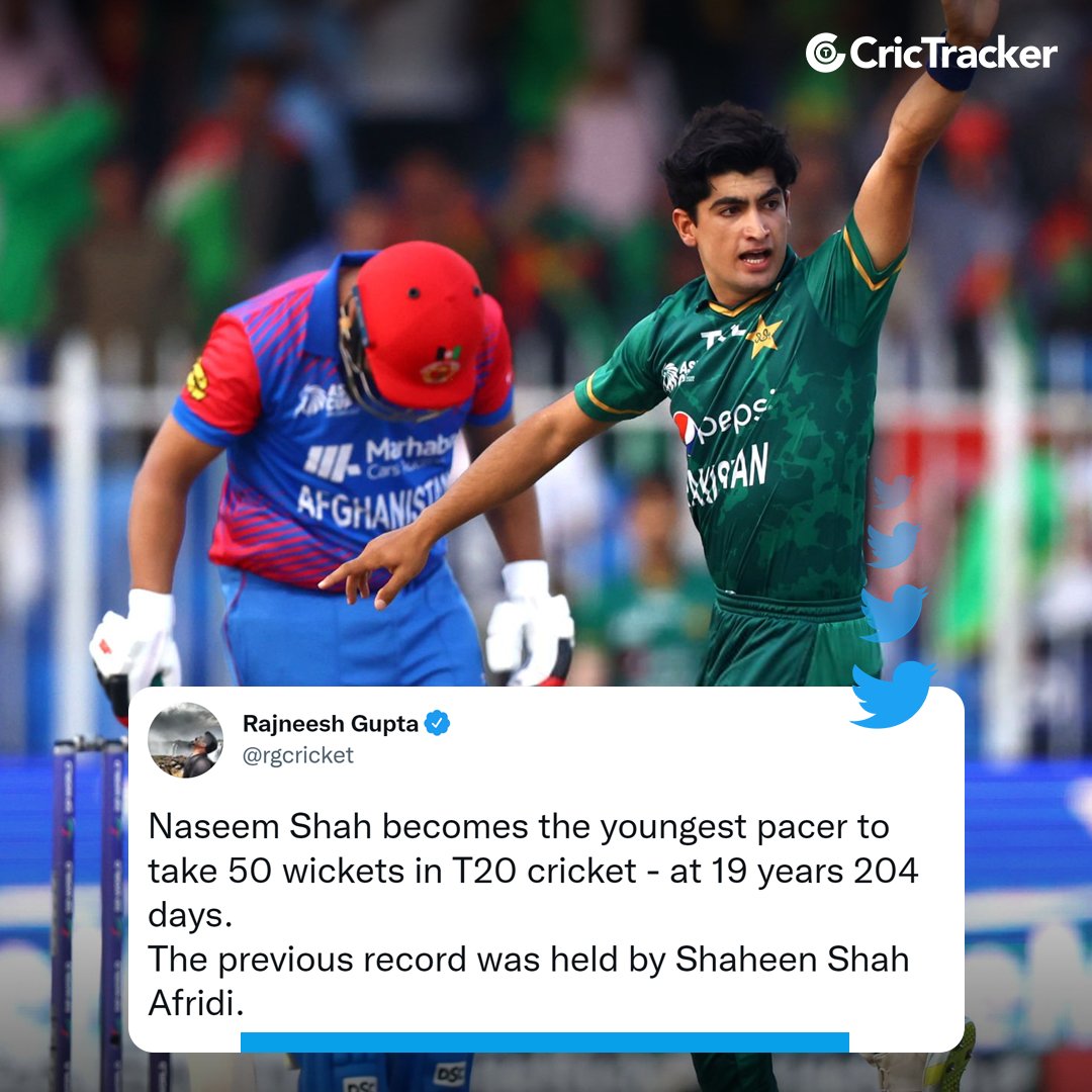 Cricketracker's tweet photo. The rising star of Pakistan - Naseem Shah 🌟

#NaseemShah #AsiaCupT20 #CricketTwitter https://t.co/LFWbVXp9vG