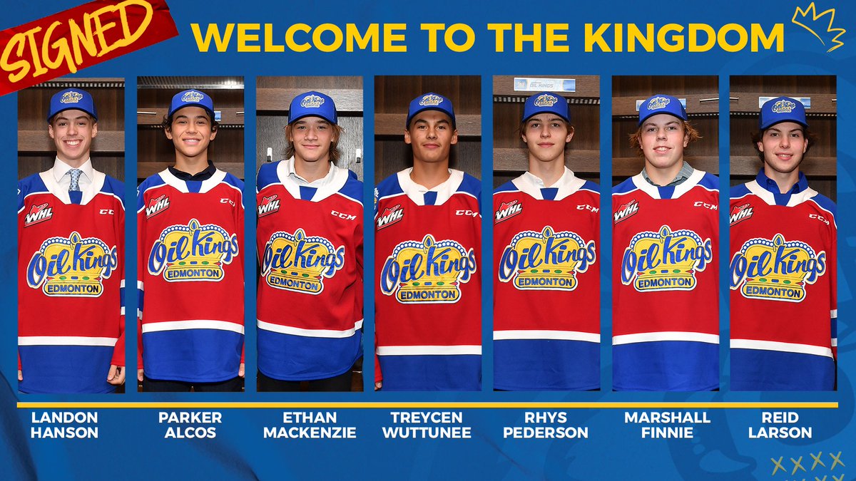 Your #OilKings are excited to announce that we have signed Landon Hanson, Parker Alcos, Ethan MacKenzie, Treycen Wuttunee, Rhys Pederson, Marshall Finnie and Reid Larson to WHL Standard Player Agreements!

FULL DETAILS ➡️ oilkings.ca/article/oil-ki…