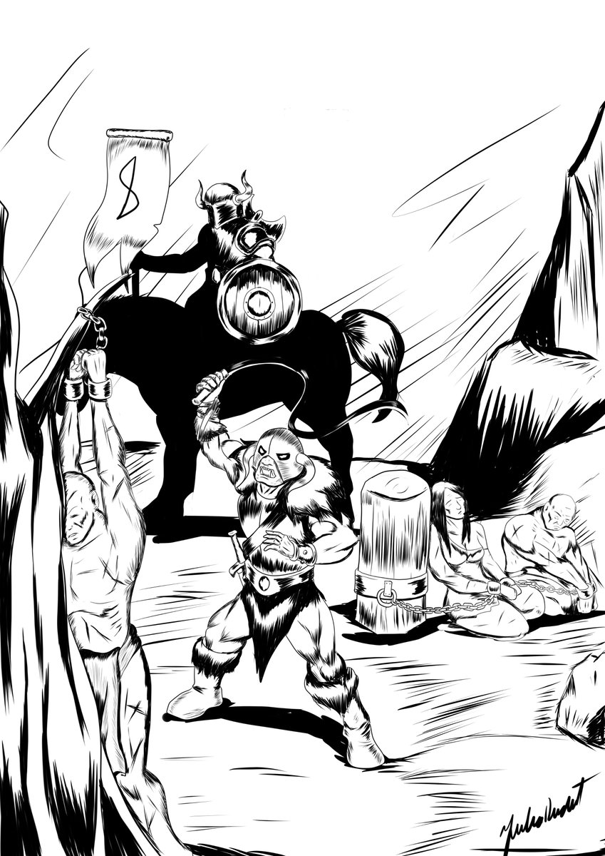 lordjubilus's tweet photo. Orc slavers
#orcs #swordandsorcery #barbarian #tagmar #dungeonsanddragons #dnd #osr #frankfrazetta https://t.co/hsGYqdV4ZH