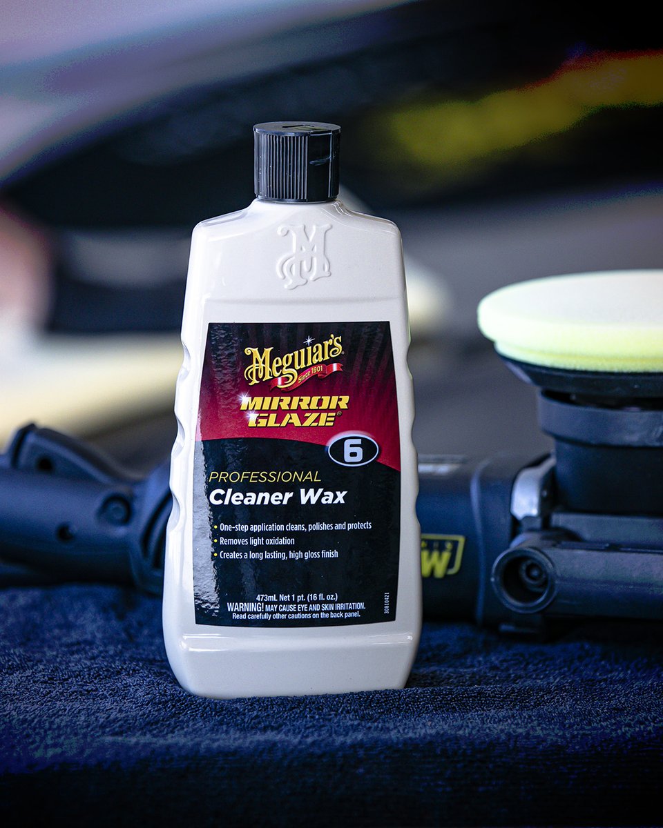 Meguiars's tweet photo. Three powerful steps in one pro product! 💪 🙌 
M06 Professional Cleaner Wax!

#meguiars #procleaner #prodetailer #prodetailing #mirrorglaze #propolish https://t.co/FaaqBdnclu