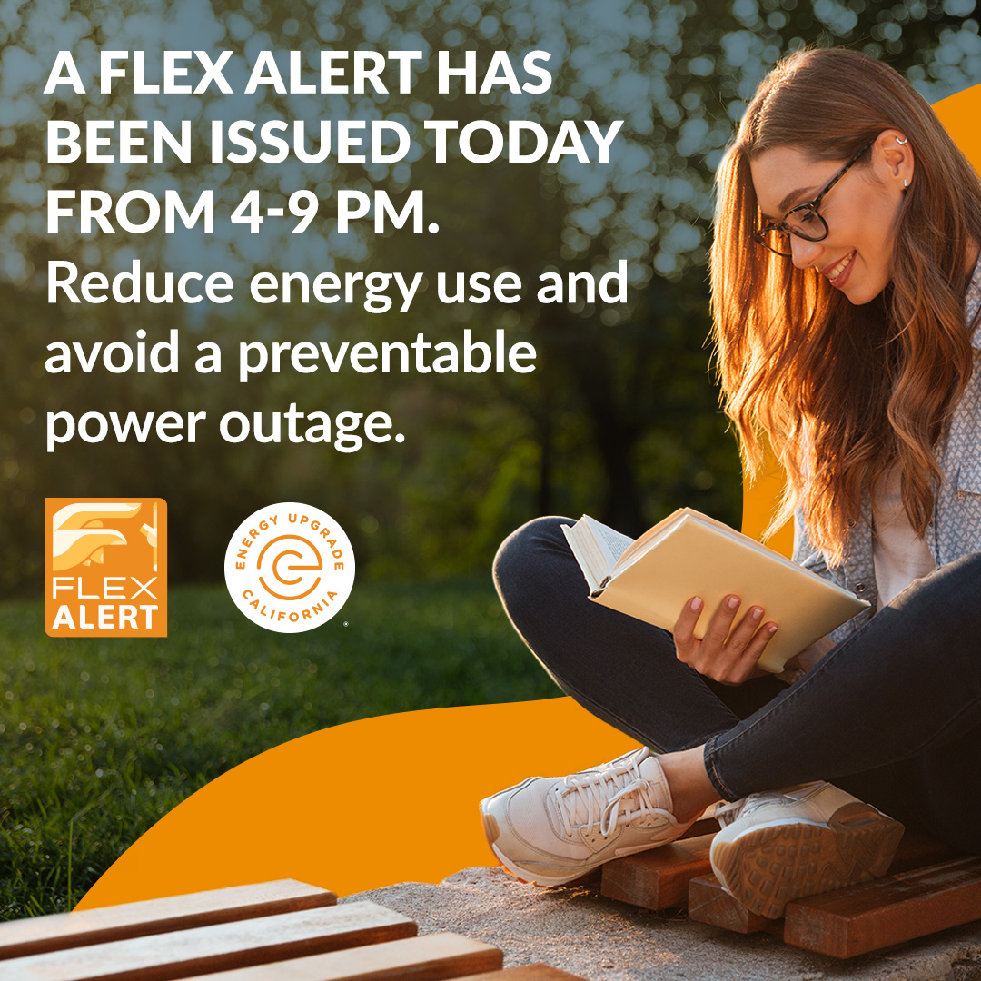 planetacterra's tweet photo. The epic heat marches on...
A #FlexAlert will be in effect today from 4-9 pm.
Conserving energy is still needed to help a grid under stress. Thank you for your continued help! We can do this.
#ThePowerIsOurs @EnergyUpgradeCA 
https://t.co/x7xWNkeiph https://t.co/DzNds9uhYo
