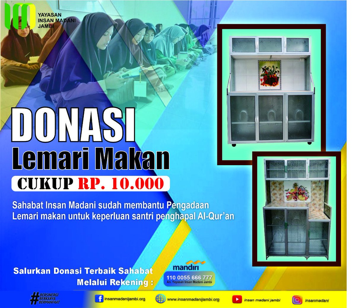 insanmadani_jbi's tweet photo. Percayakan Donasi Bpk Ibuk Melalui Yayasan Insan Madani Insyaallah Amanah Lagi Terpercaya.
Ayo Segera Bersedekah Dan Berdonasi. (MT-07)
#insanmadanijambi
#layananpendidikan
#ayoberdonasi
#segerabersedekah
#BersinergiBerkaryaBermanfaat https://t.co/KFxpWauSBM