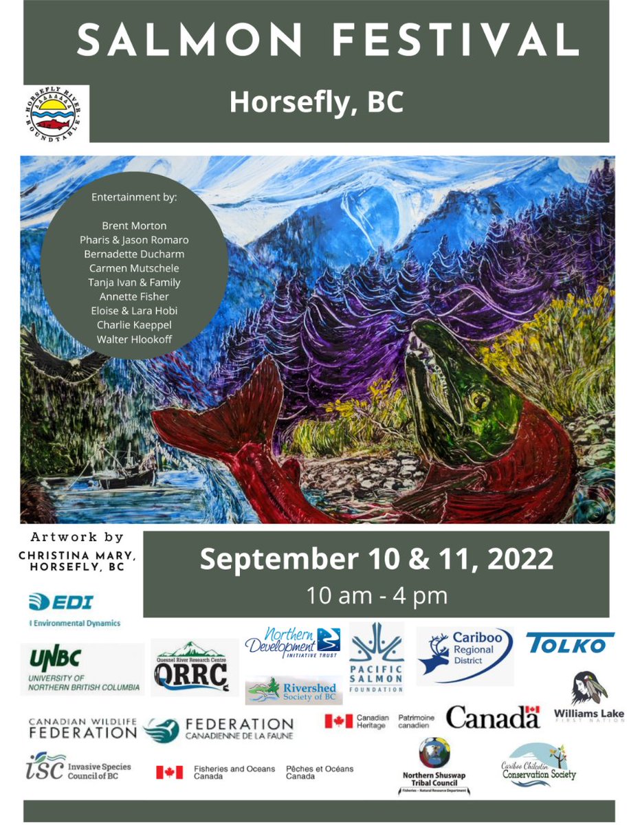 EDI_edynamics's tweet photo. #EDI will be at the annual Horsefly River Salmon Festival, September 10-11, 2022. Come celebrate the return of sockeye salmon to their spawning grounds at the lovely Horsefly River with many family fun events to enjoy. We'll see you there!

 #salmon #familyfun #edynamics https://t.co/K2OTC0KbiW