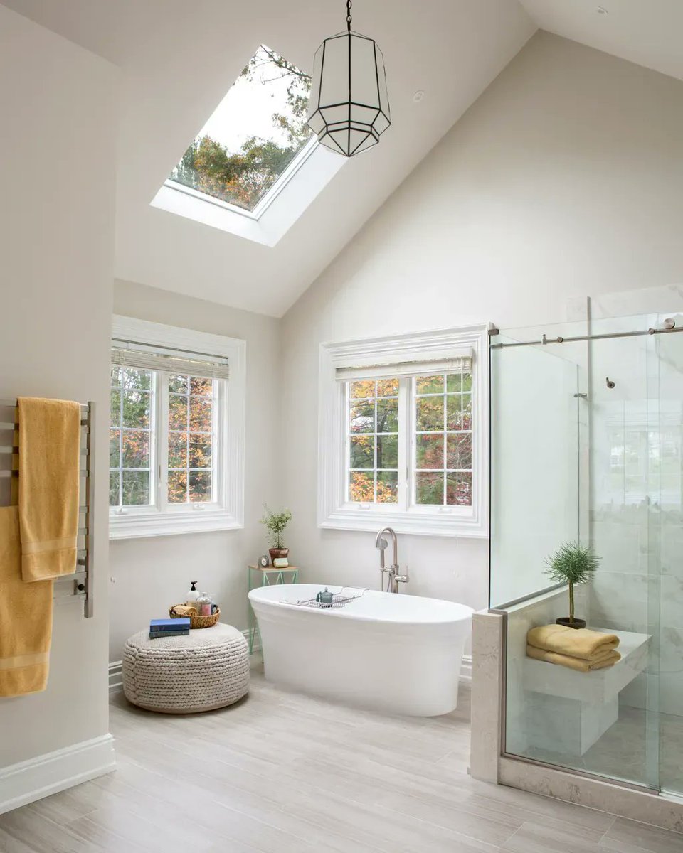 LasleyBrahaney's tweet photo. Heading into fall already ?! 🍁 As good a time as any to design your dream bath sanctuary. #primarybath #bathrenovations #tubtime #princetondesignbuild https://t.co/xQXrjKKgQT