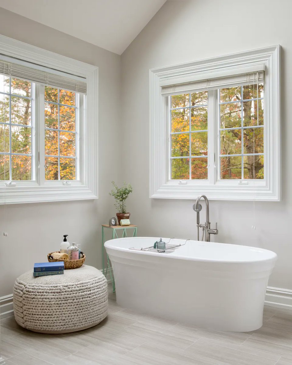 LasleyBrahaney's tweet photo. Heading into fall already ?! 🍁 As good a time as any to design your dream bath sanctuary. #primarybath #bathrenovations #tubtime #princetondesignbuild https://t.co/xQXrjKKgQT