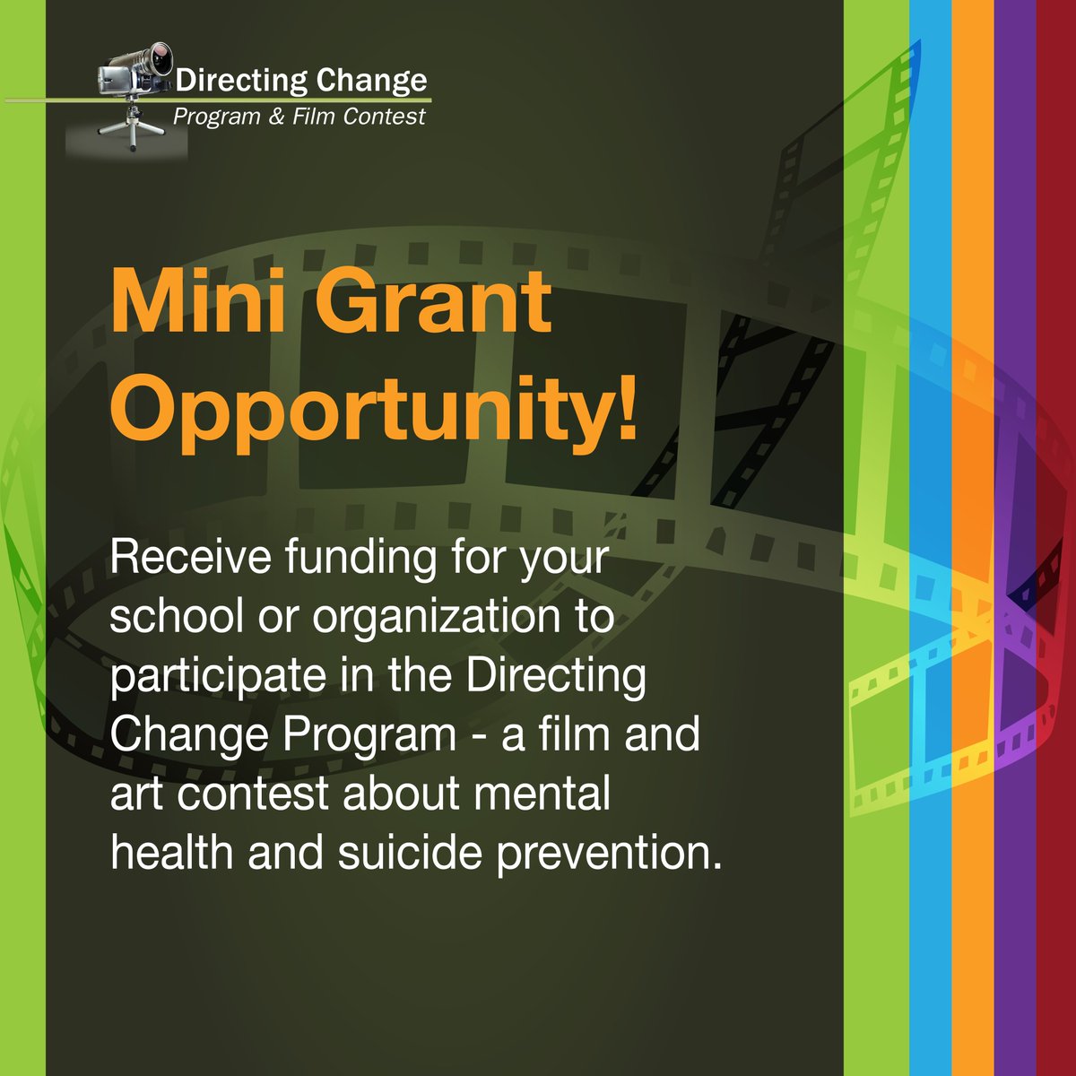 Don’t forget to apply for our 2023 Mini Grant by September 16th! Middle school, high school, and college classes as well as organizations and youth clubs eligible. Apply here: directingchangeca.org/2023-directing… #funding #Californiayouth #schools #filmcontest #artfunding