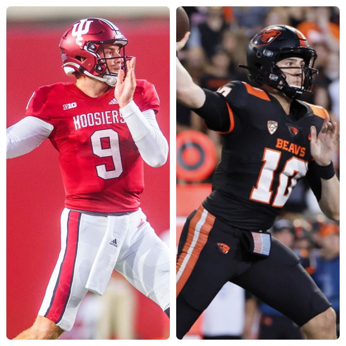 PFF_College's tweet photo. Most big-time throws among Power Five QBs in Week 1 🚀

🥇 Connor Bazelak, Indiana - 4⃣
🥇 Chance Nolan, Oregon State - 4⃣ https://t.co/xLcGWXdlwt