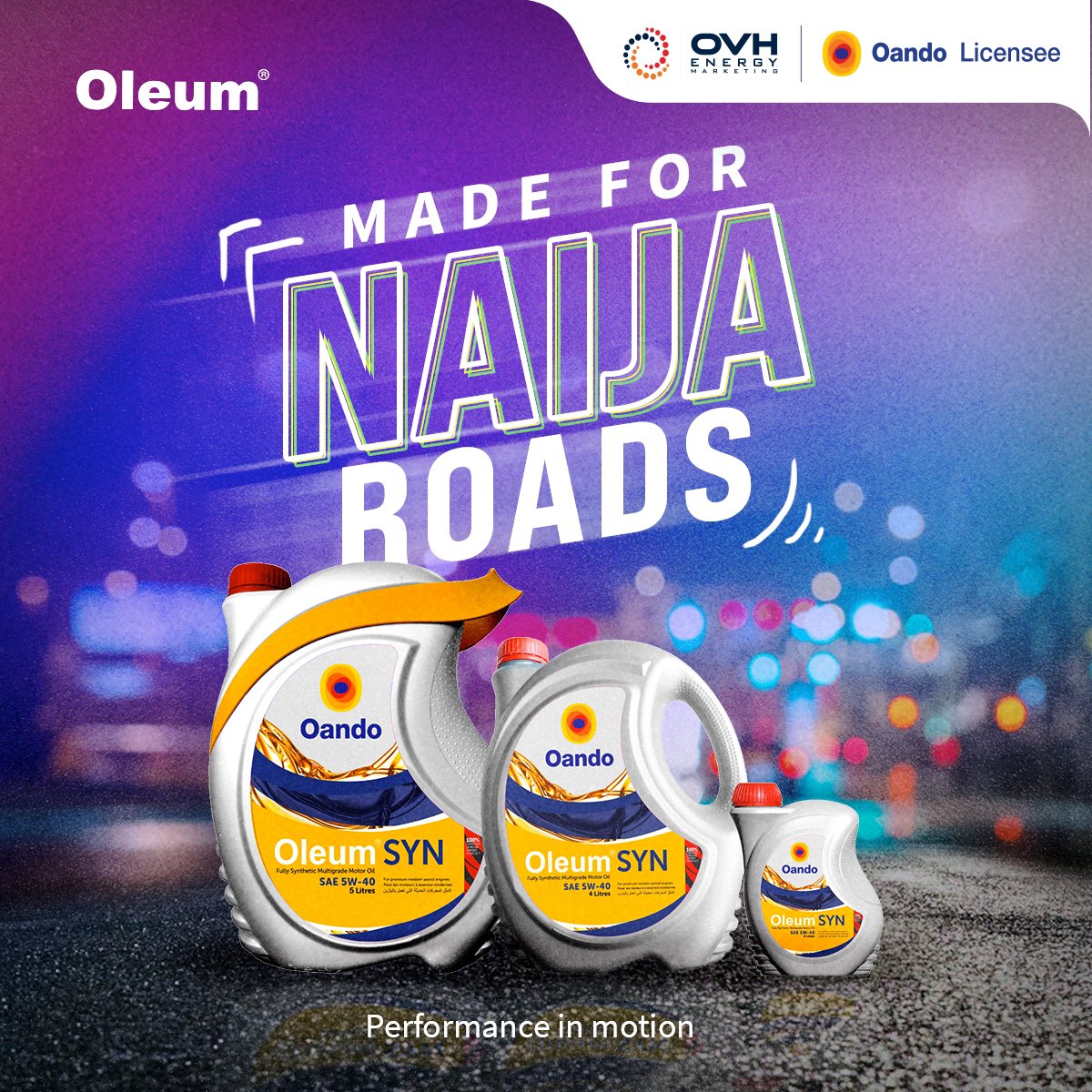 Increase the lifespan of your vehicle.

Protect it from Naija roads  with Oleum SYN. 

#performanceinmotion #ovhenergy