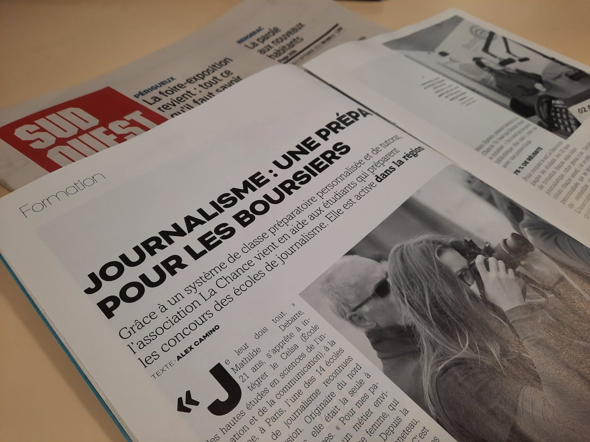 Alex_Camino_'s tweet photo. Une association qui vient en aide aux boursiers pour passer les concours de grandes écoles de journalisme.

À découvrir cette semaine dans Le Mag de Sud Ouest

Merci et bravo aux bénévoles de @lachance_media https://t.co/BlLYtuEco9