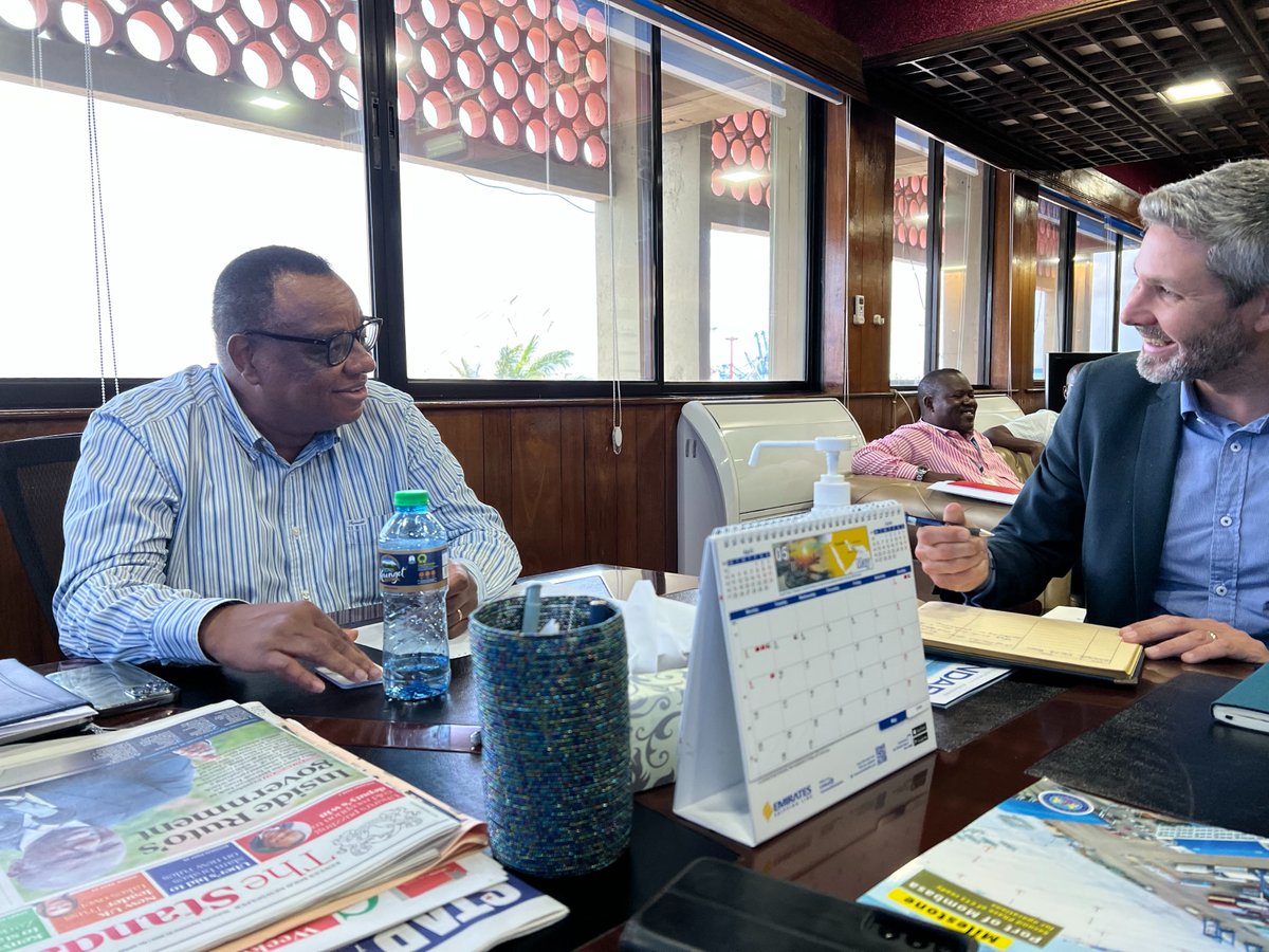 TradeMarkAfrica's tweet photo. Our CEO @daveghbeer held discussions w/partners @Kenya_Ports #EATTA @NorthernCoridor. Affirmed TMEAs pledge 2 build partnerships that improve ease of doing bizz along Africa's key trade corridors. Priorities:Greening Ports & trade corridors & optimising hard infra investments https://t.co/iXYLCRBY3q