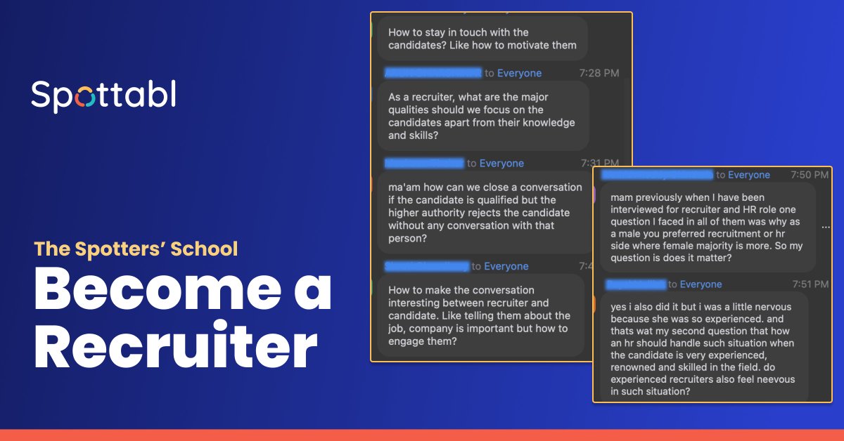 spottabl's tweet photo. This #GlobalTADay &amp; our 2nd birthday, we have successfully gone live with the first batch of Spotters' School.
75 students are learning the art of Talent Acquisition &amp; Recruitment. @thesatheeshkv  &amp; @novanitea have kicked off the first two masterclasses. 🙌 https://t.co/f9872uMx8i