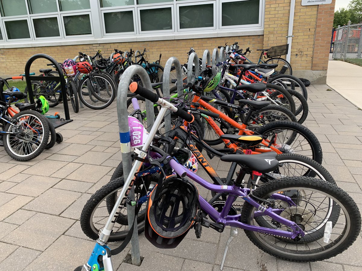 Happy to see so many kids and families using active transportation to get to school each morning! Can’t wait to get our new bike rack to add to this area! #ActiveKids #LDSB #HealthyKids