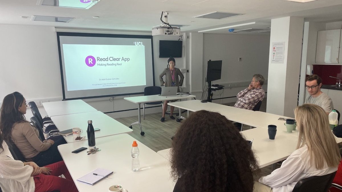 UCL Neurotherapeutics (@ucl_nt) on Twitter photo Massive thanks to <a href="/Aida_Suarez_/">Dr Aida Suarez-Gonzalez</a> for presenting her team’s incredible work on the #ReadClearApp. It was developed at <a href="/UCLIoN/">UCL Queen Square Institute of Neurology</a> & <a href="/UCL_ICN/">UCL ICN</a> to support reading in people with posterior brain damage 🧠📚
Available here 👇
makingreadingreal.org
#PCA #raredementia #assistivetechnology Massive thanks to <a href="/Aida_Suarez_/">Dr Aida Suarez-Gonzalez</a> for presenting her team’s incredible work on the #ReadClearApp. It was developed at <a href="/UCLIoN/">UCL Queen Square Institute of Neurology</a> & <a href="/UCL_ICN/">UCL ICN</a> to support reading in people with posterior brain damage 🧠📚
Available here 👇
makingreadingreal.org
#PCA #raredementia #assistivetechnology