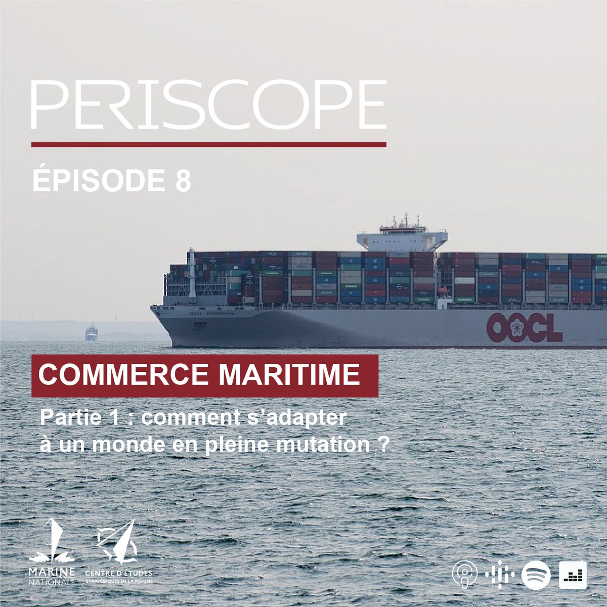 CESMMarine's tweet photo. [#Podcast🎙]
⚓️🌎#PÉRISCOPE Ep. 8 | Commerce maritime - Partie 1 : comment s’adapter à un monde en pleine mutation ?
🚢L’évolution récente de l’économie mondiale montre l’importance qu’a pris de nos jours le commerce maritime.
🎧À écouter ici 👉https://t.co/9LOouSbwS5 https://t.co/0JnZgleEhh