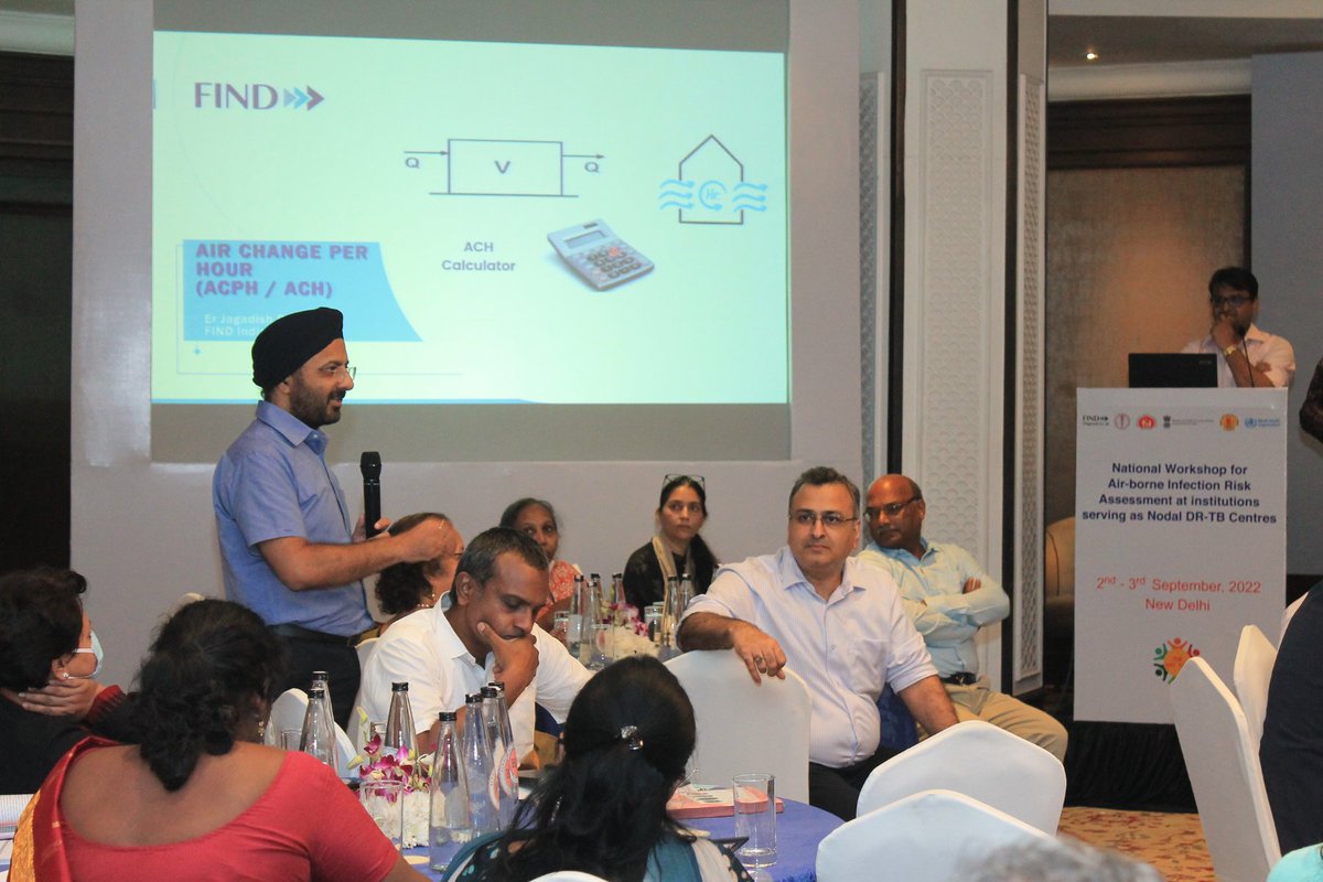 FINDdx's tweet photo. With @TbDivision and @WHOSEARO, we conducted a two-day national workshop to facilitate air-borne infection risk assessment at institutions serving as nodal #DRTB (drug resistant tuberculosis) centres across 🇮🇳. 🧵1/3 https://t.co/4ii7Yp9VUl