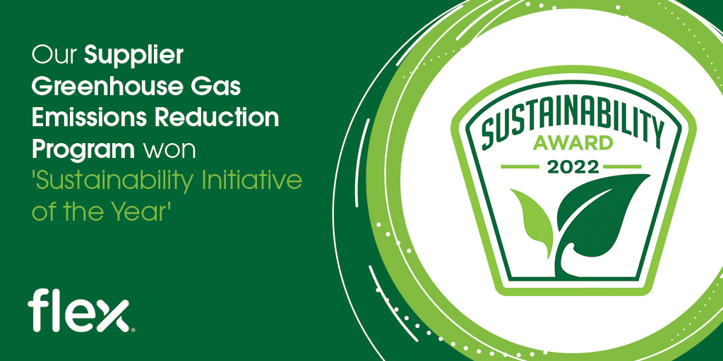 Flexintl's tweet photo. Our Supplier GHG Emissions Reduction Program has been recognized by @BigAwards. 🏆 This honor speaks to our dedicated approach &amp; partnership with preferred suppliers to help scale emissions reduction best practices &amp; advance a more sustainable value chain. https://t.co/Yuc5a2LYqj https://t.co/wjkoBVP9l4