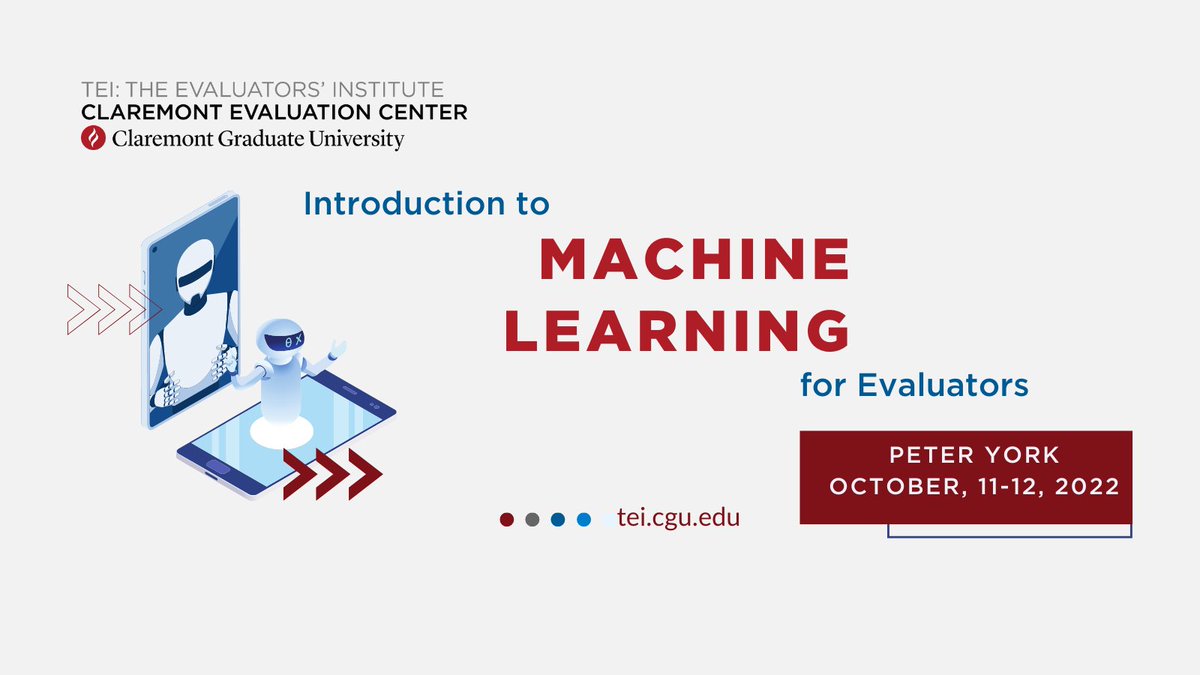 New course!! Participants will learn the fundamentals of integrating the theory, methods, and machine learning algorithms of big data science into their evaluation approach. 
#evaluation #bigdata #datascience #machinelearning #quantitativeresearch #mixedmethods #tei #cgu