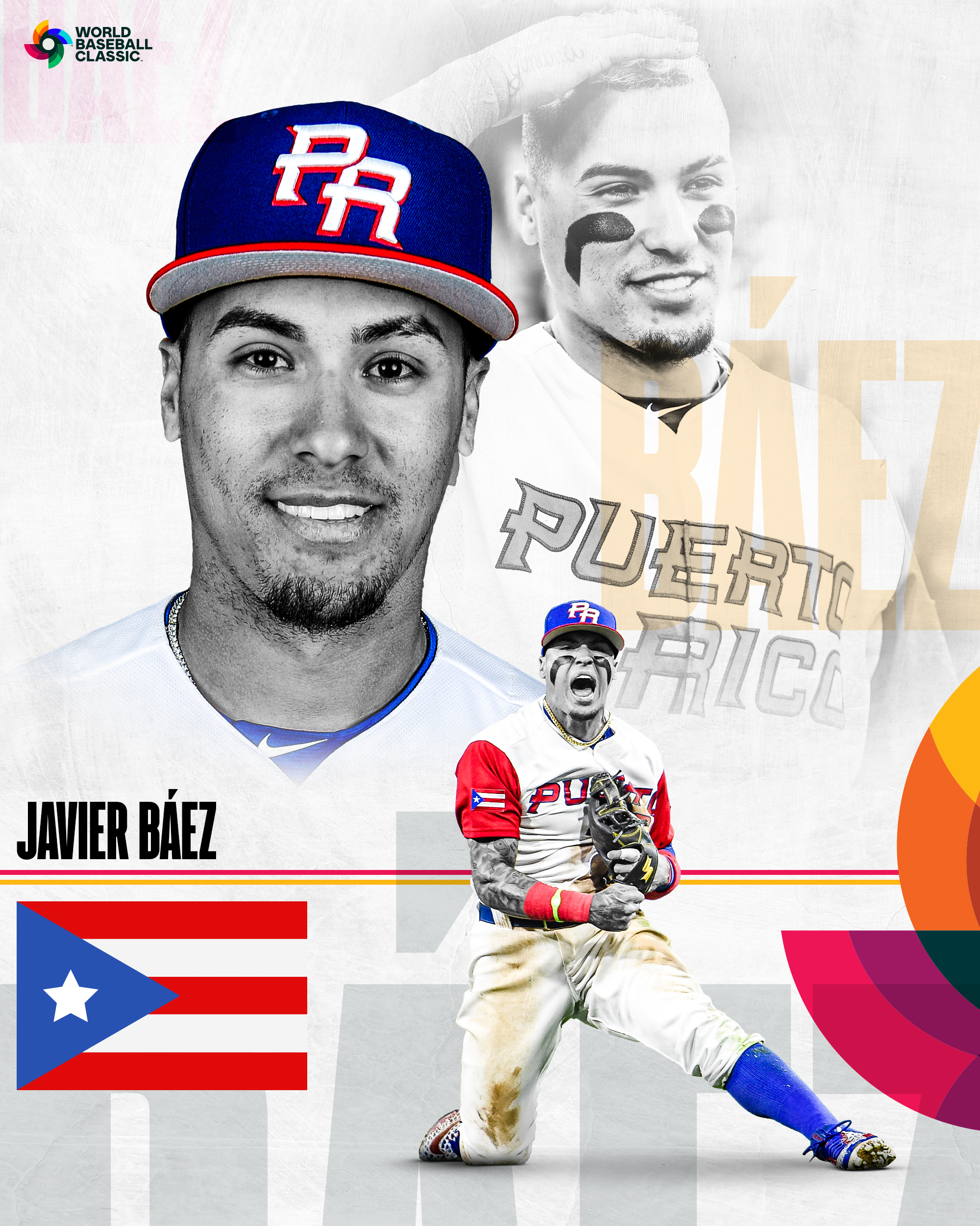 Men's Puerto Rico Baseball Javier Báez White 2023 World Baseball