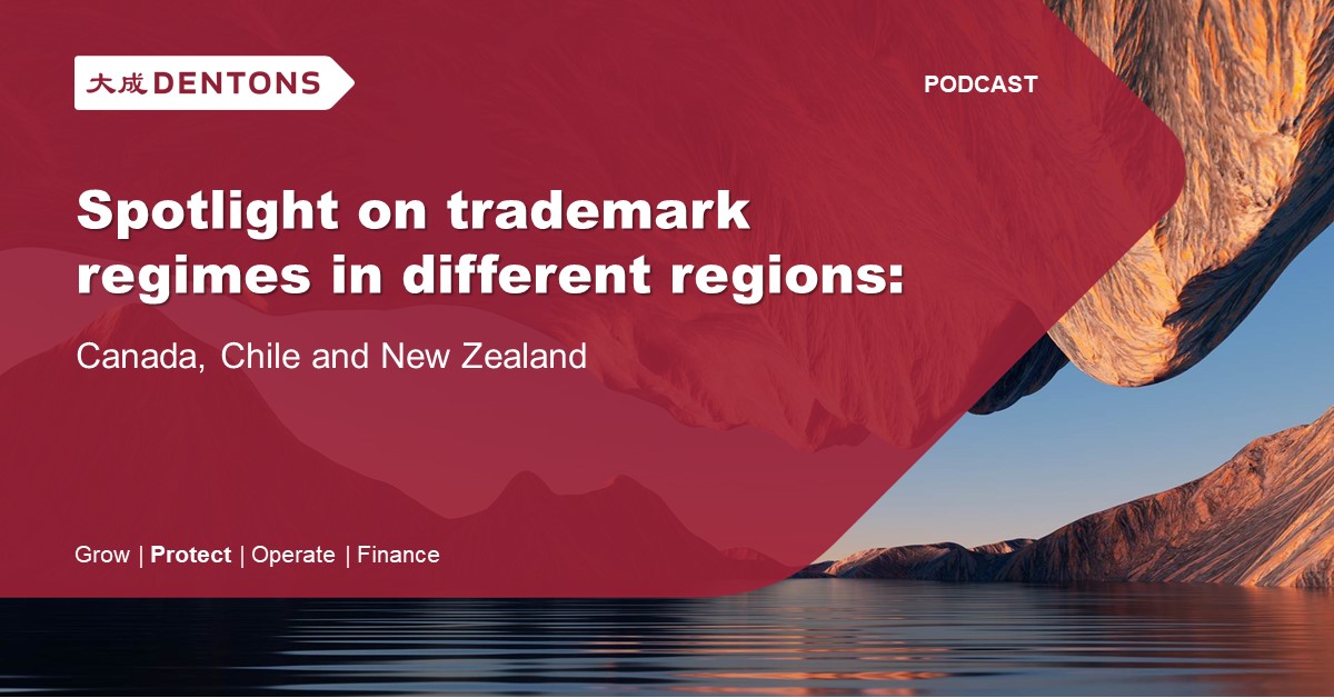 DentonsCanada's tweet photo. Brand owners: Panagiota Dafniotis, Jennifer McKay, Carolina del Rio, and Jenni Rutter discuss key trademark trends and differences between Canada and the regions of New Zealand and Chile in to our newest podcast. https://t.co/8unFUTbWUm
#IP #IntellectualProperty https://t.co/Bh09qGtw0q