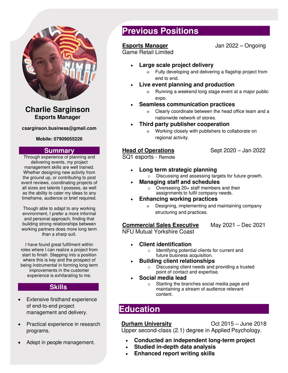 While still contracted with Belong, I am now available to explore opportunities elsewhere for an Oct start.

Main skills include;
- Project management
- Lan and online event production
- People management and timekeeping
- Long term strategic planning

Any RTs greatly appreciated