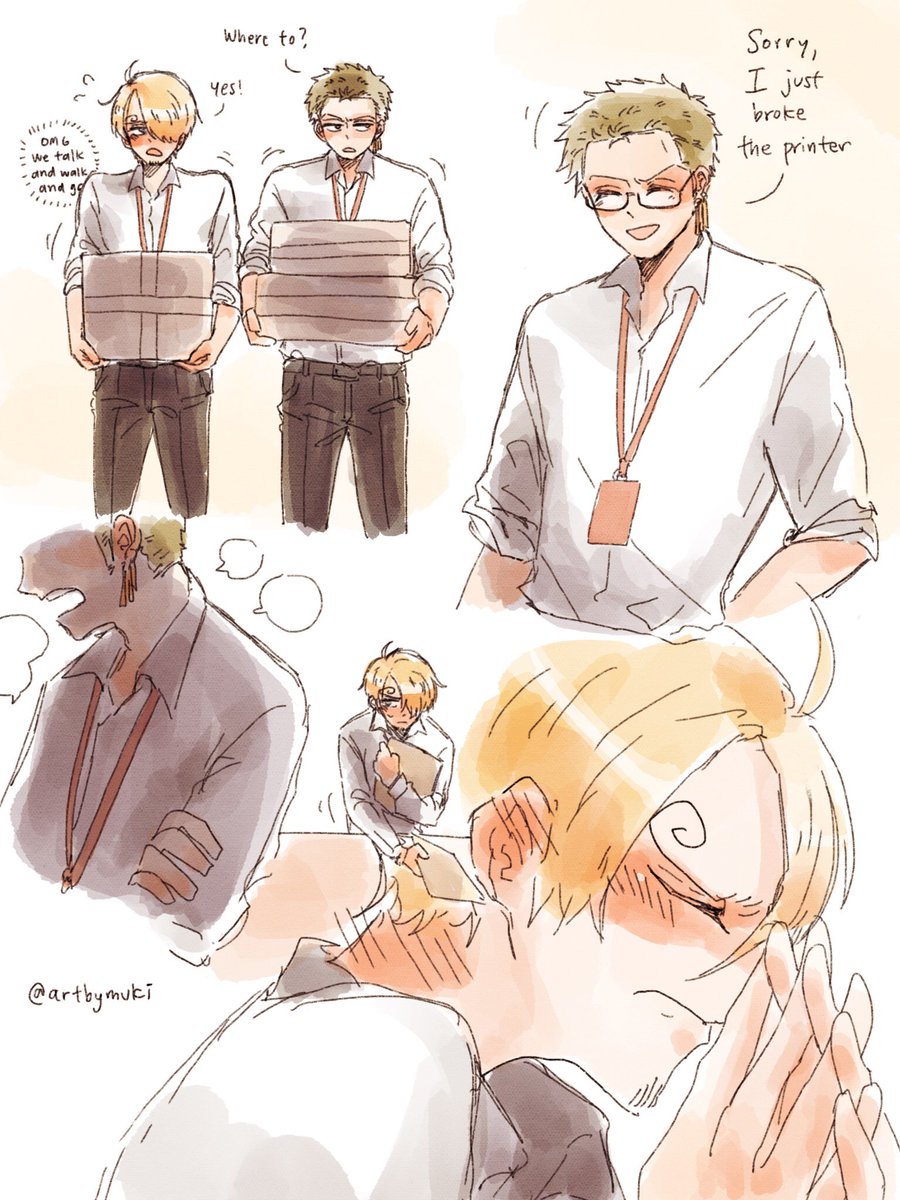 🖇📂The (almost) Office Love #zosan AU Rule no.1: No matter how