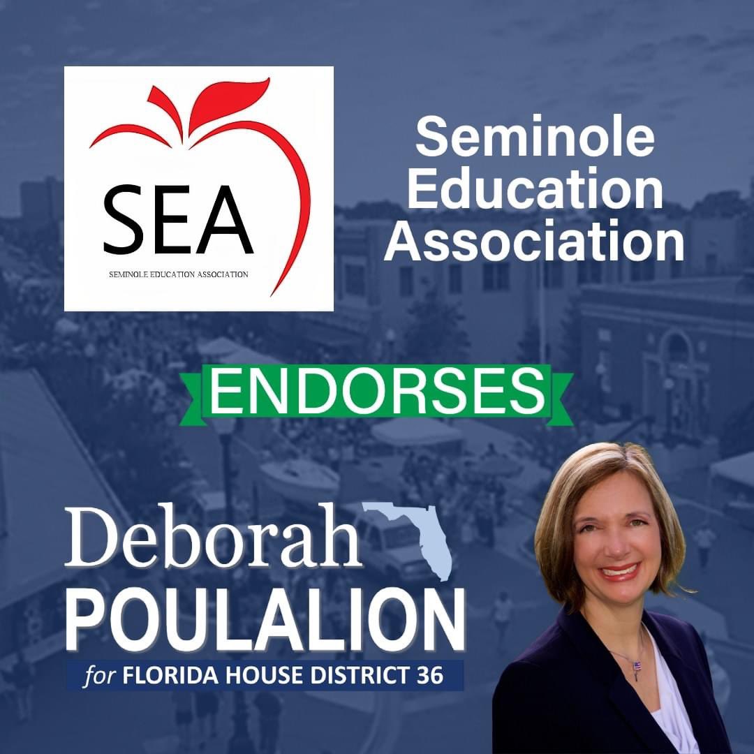 I am so grateful to be endorsed by Seminole County’s teachers, school staff, and bus drivers. Our educators deserve professional pay and full respect from the FL legislature. #Teachers #FlaPol
