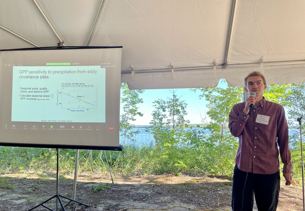 trevorkeenan's tweet photo. Great talk on drought impacts on ecosystem photosynthesis by @DavidLauchlin @AmeriFlux #ameriflux2022 👏 https://t.co/3oOWdNlbfp