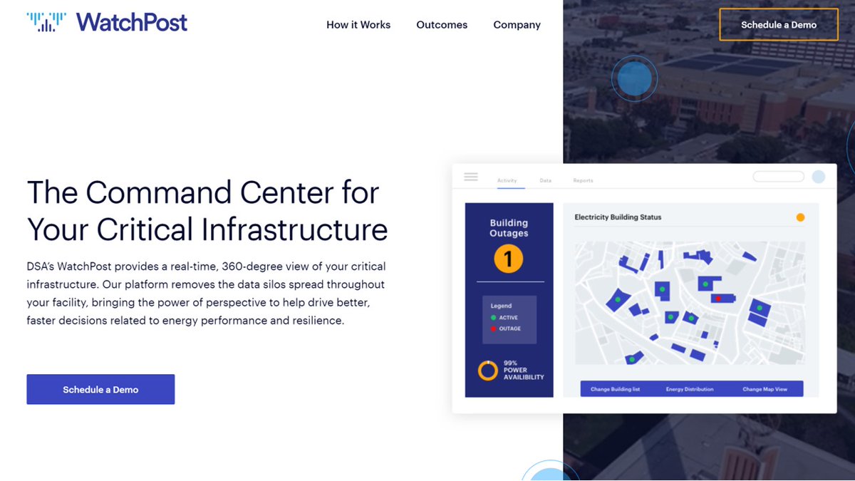 Solution Launch Alert!!!  DSA has launched Watchpost - Powered by DSA, a proprietary solution supporting your critical infrastructure needs. watchpost.com

Watchpost provides complete energy transparency; centrally delivering what you need in real-time 24/7/365.