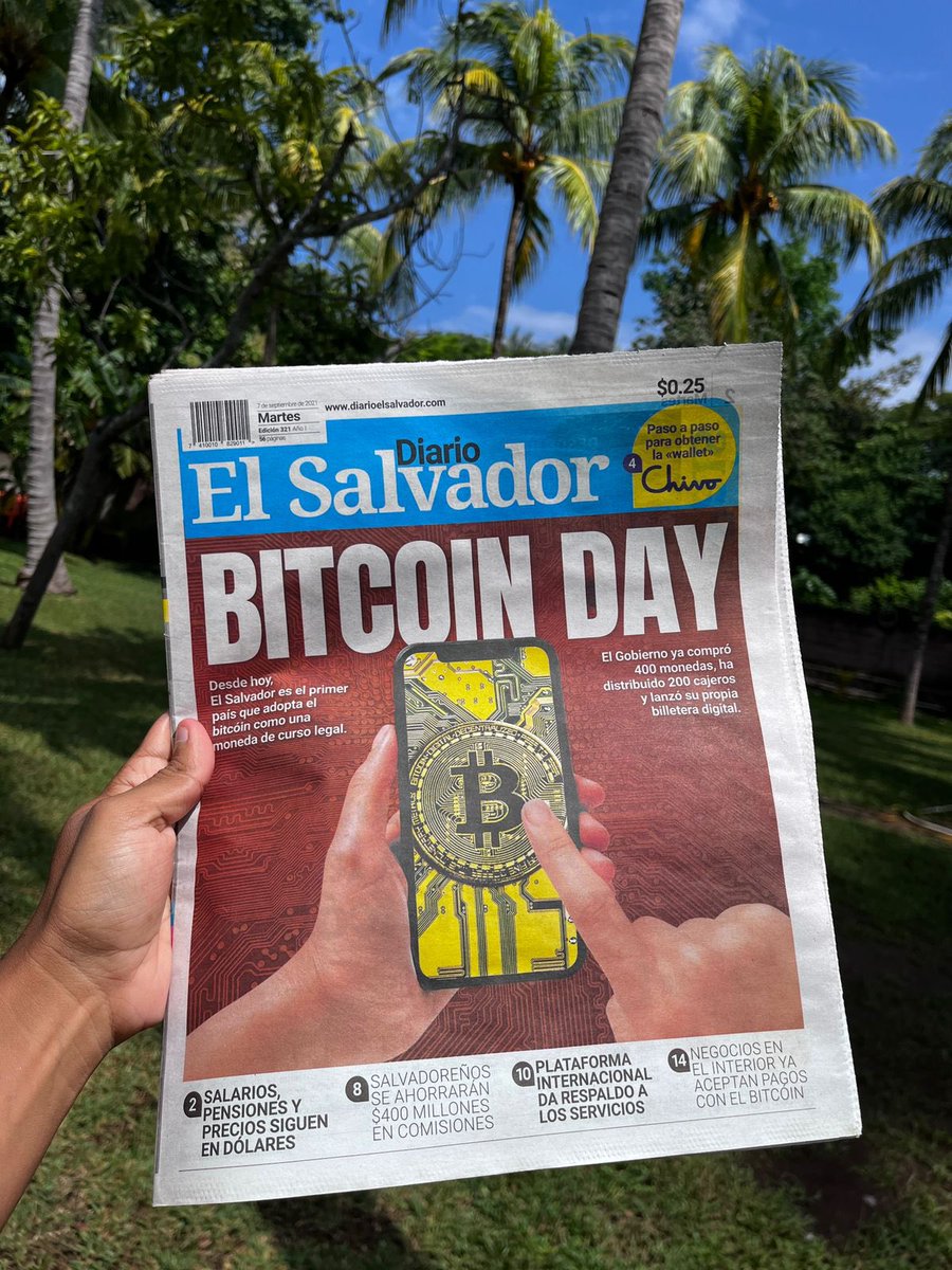 One year ago today, @nayibbukele made #Bitcoin a legal tender in  #ElSalvador 🇸🇻⚡️making the dream of many come true to have the first # Bitcoin country in the world! Now El Salvador is