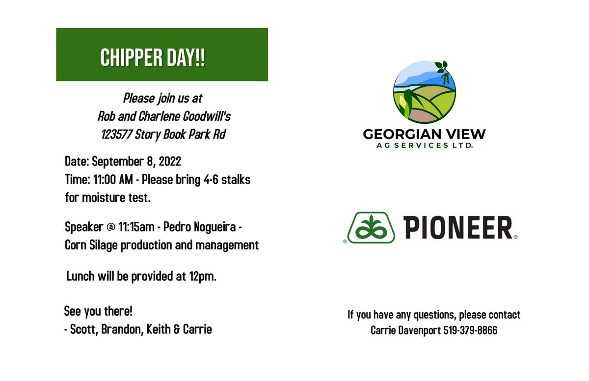 Chipper day tomorrow at  <a href="/RobGoodwill71/">Rob Goodwill</a> ! Bring 4-6 stalks and we will get them tested during our discussion at 11:15, lunch to follow after.