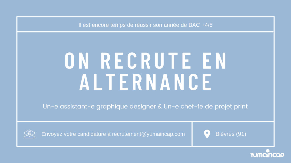 yumaincap's tweet photo. Il est encore temps de réussir son année de master ! Vous n'avez pas trouvé votre alternance ? Ca tombe bien, on a quelque chose à vous proposer : envoyez votre #CV dès maintenant à recrutement@yumaincap.com #alternance https://t.co/xEqmsss0TD