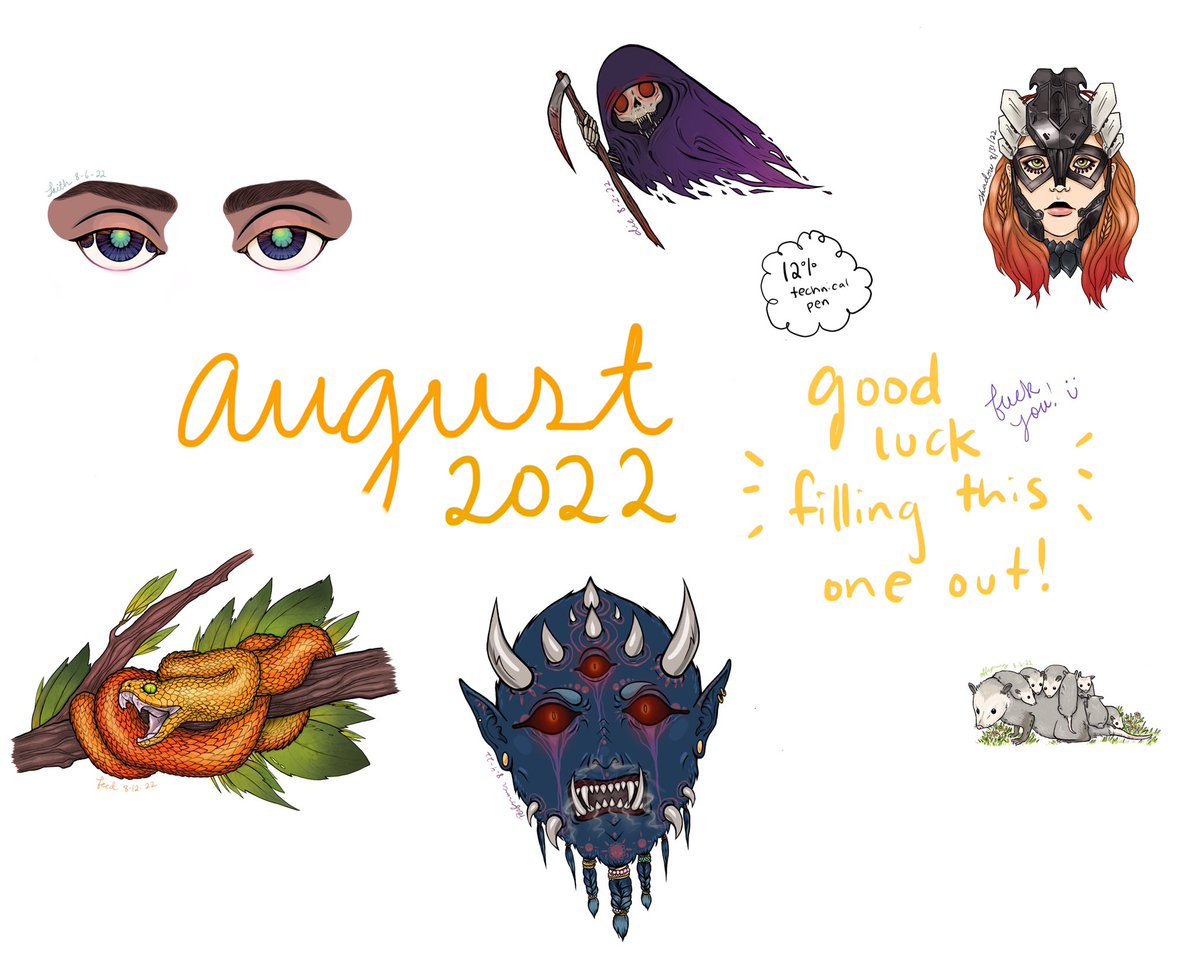 aniamagdam's tweet photo. My August #doodle sheet with way too much #negativespace https://t.co/KpdYZwIJSV