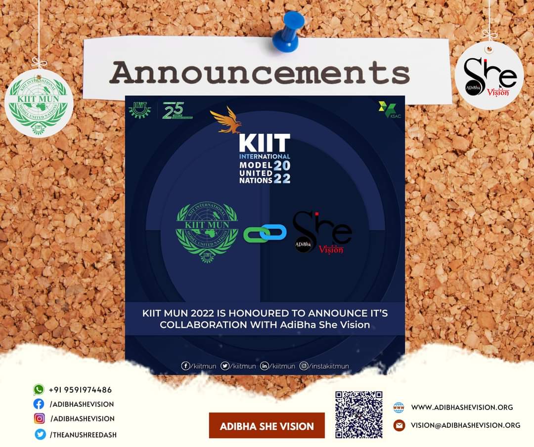 TheAnushreeDash's tweet photo. Glad to announce #ADiBhaSheVision 's collaboration with @kiitmun
Good news pouring in.
#Kiitmun #ADiBha #Kiit #kiss https://t.co/CJ0KleBgj8