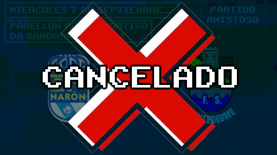 FsPontedeume's tweet photo. ⚠️ATENCIÓN⚠️
Problemas de última hora.
Se cancela el partido de hoy. https://t.co/ENLcEW2Y7C