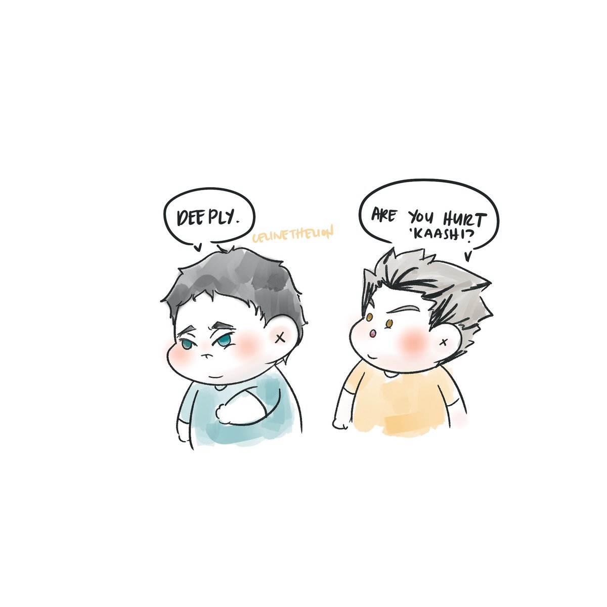 「do you feel any pain, akaashi?  #BokuAka」|egg 🍳 hiatusのイラスト