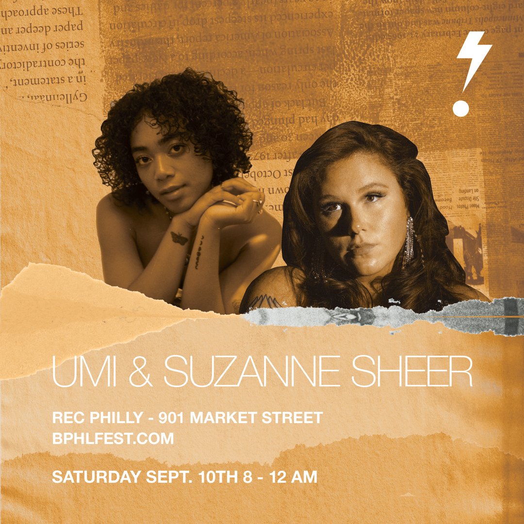 BPHLFest's tweet photo. ✨ Don’t miss out on the vibes by @whoisumi and @SuzanneSheer at REC Philly on Saturday, September 10th
18+ | 8pm -12pm ➡️ https://t.co/xQAvo0ucdp
#bphlffest #visitphilly #explorePHL #campusphilly https://t.co/I4SdIZsMvi