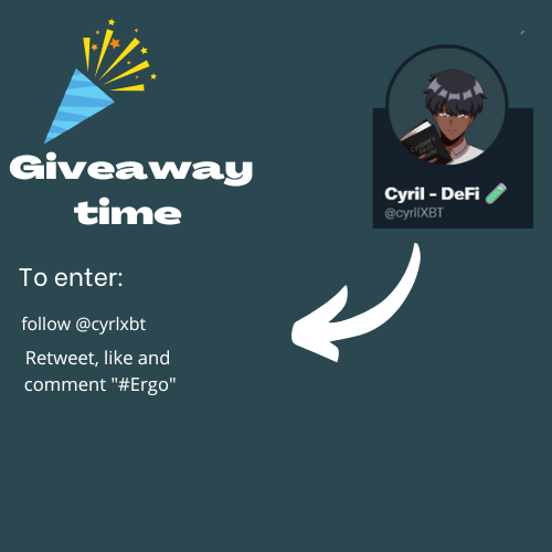 cyrilXBT's tweet photo. 🚨 As promised earlier to the community 🚨

Giving away $50 $ERG tokens as a way to show my appreciation. 
#Ergo 

To enter:

• Follow @cyrilXBT 
• Retweet , like and comment " #Ergo "
• Tag 1 friend 

Winner will be picked in 24 hours.  Goodluck fam ❤️ https://t.co/8Eoacq8Shl
